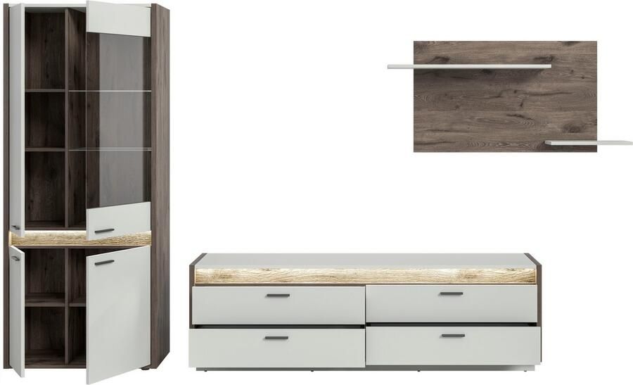 INOSIGN Wandmeubel Treviso Breedte 299 cm bestaand uit: 1x Vitrine 1x Lowboard en (3-delig) - Foto 3