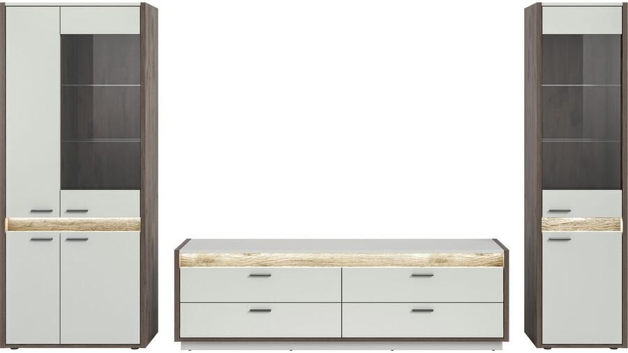 INOSIGN Wandmeubel Treviso Breedte 350 cm bestaand uit: 2x Vitrine en 1x Lowboard (3-delig) - Foto 3