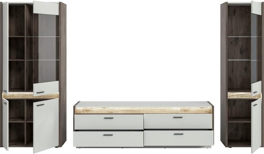 INOSIGN Wandmeubel Treviso Breedte 350 cm bestaand uit: 2x Vitrine en 1x Lowboard (3-delig) - Foto 2