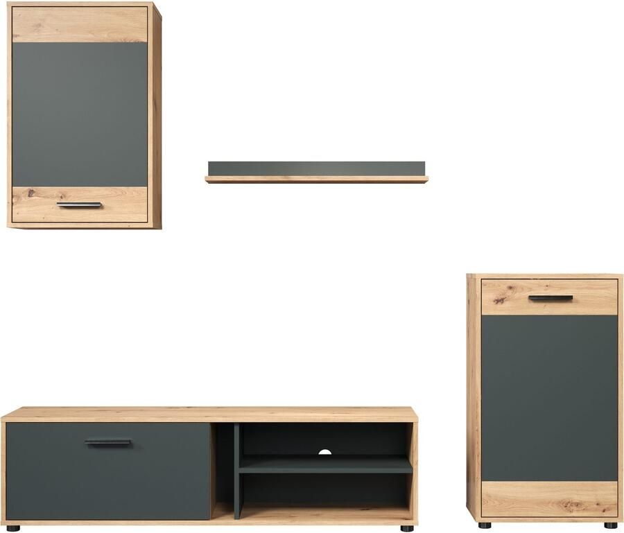 INOSIGN Wandmeubel Valetta incl. lowboard hangkast wandplank en highboard (complete set 4 stuks) - Foto 3