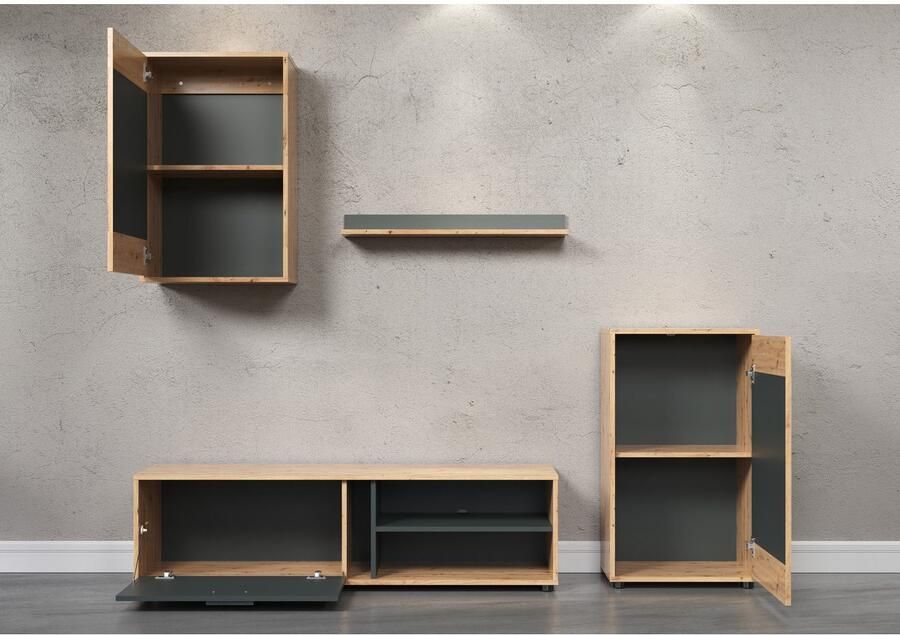 INOSIGN Wandmeubel Valetta incl. lowboard hangkast wandplank en highboard (complete set 4 stuks) - Foto 8