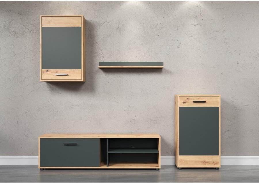 INOSIGN Wandmeubel Valetta incl. lowboard hangkast wandplank en highboard (complete set 4 stuks) - Foto 9