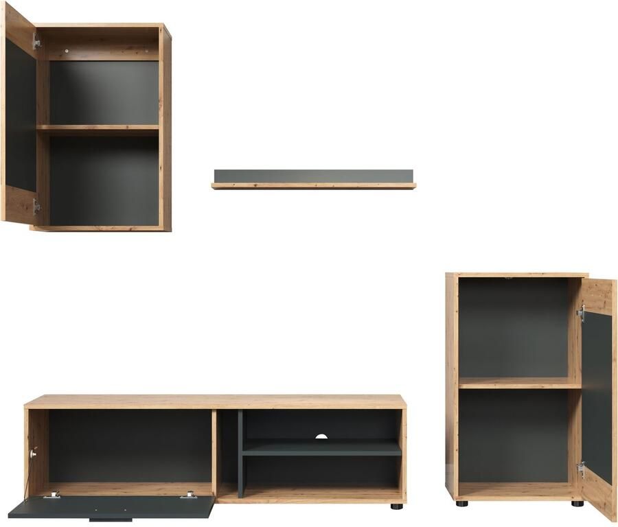 INOSIGN Wandmeubel Valetta incl. lowboard hangkast wandplank en highboard (complete set 4 stuks) - Foto 5