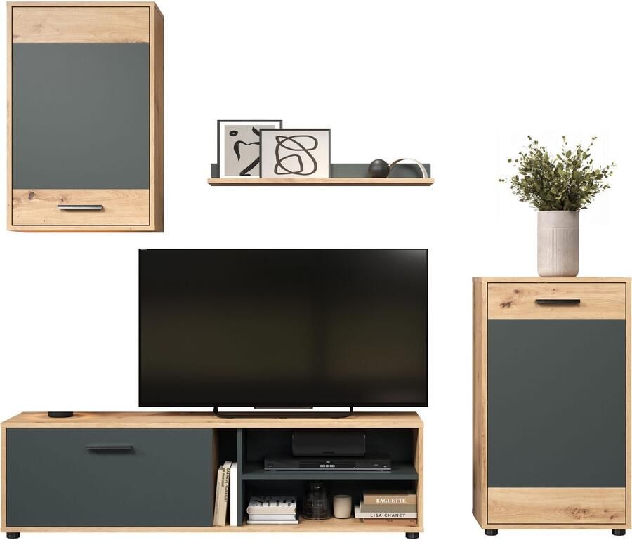 INOSIGN Wandmeubel Valetta incl. lowboard hangkast wandplank en highboard (complete set 4 stuks) - Foto 4