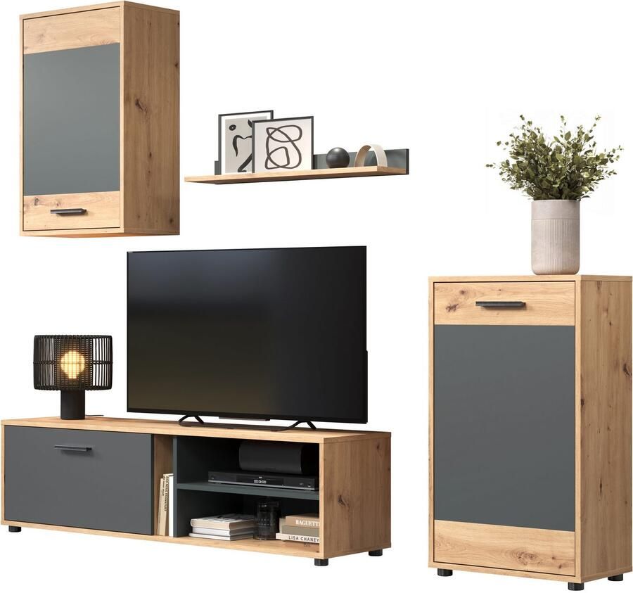 INOSIGN Wandmeubel Valetta incl. lowboard hangkast wandplank en highboard (complete set 4 stuks) - Foto 2