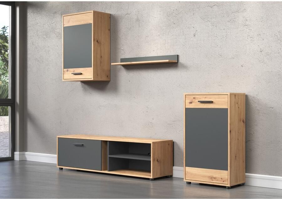 INOSIGN Wandmeubel Valetta incl. lowboard hangkast wandplank en highboard (complete set 4 stuks) - Foto 10