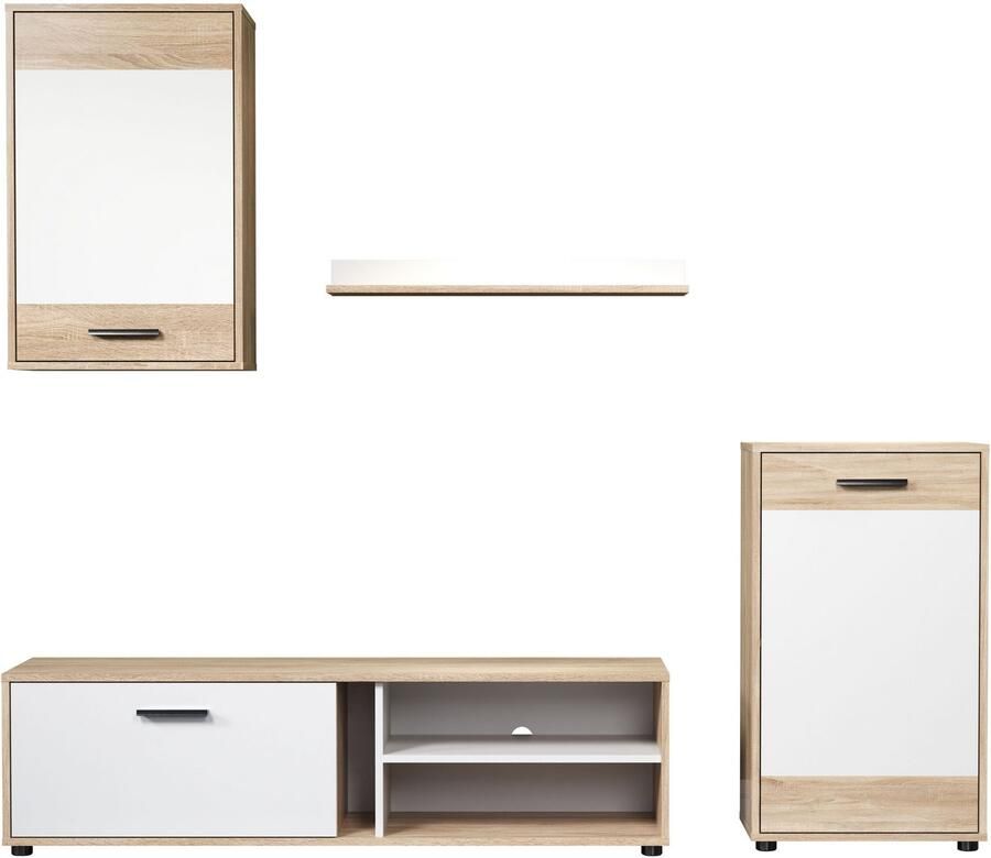INOSIGN Wandmeubel Valetta incl. lowboard hangkast wandplank en highboard (complete set 4 stuks) - Foto 4