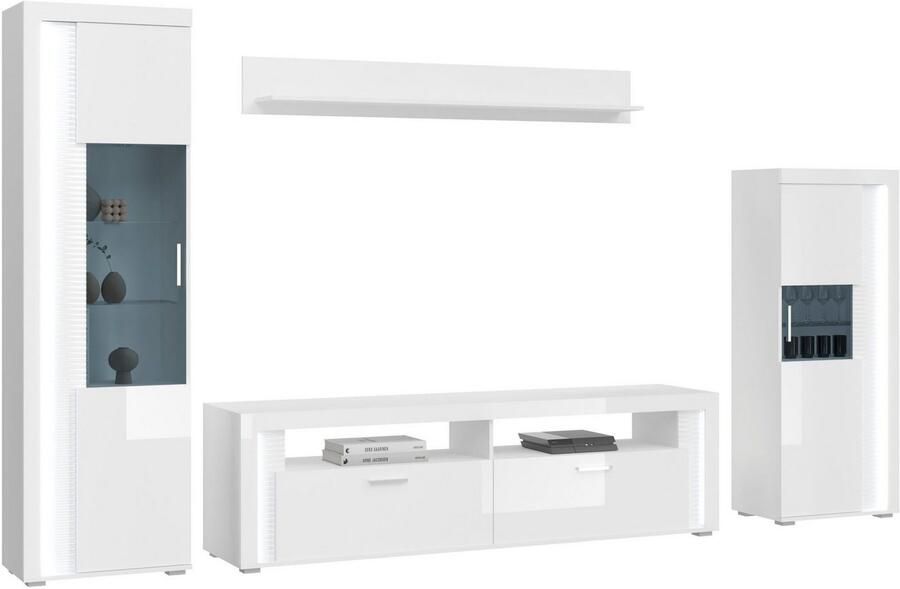 INOSIGN Wandmeubel Viborg 4-delig Set inclusief verticale frontverlichting bestaande uit: (4-delig) - Foto 7