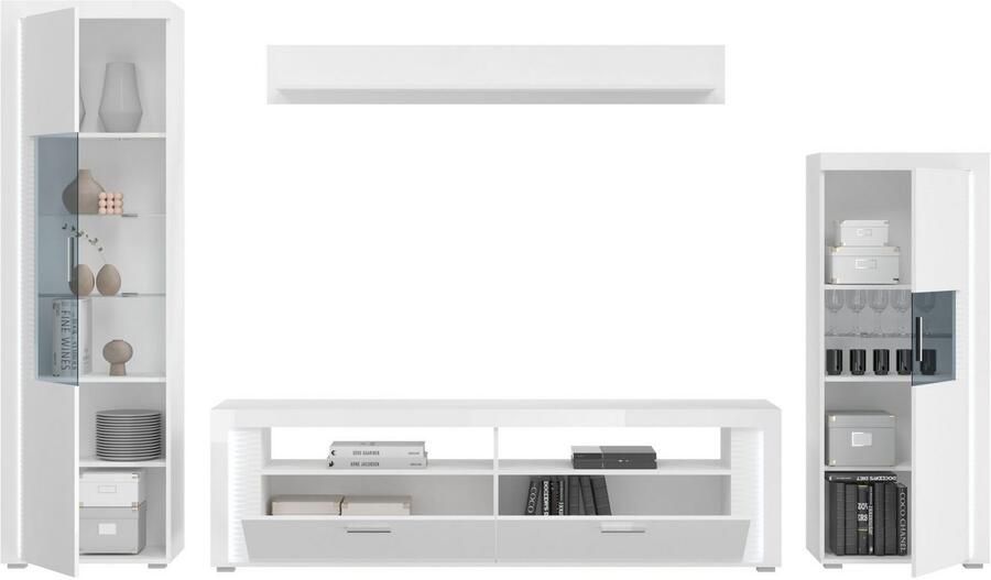 INOSIGN Wandmeubel Viborg 4-delig Set inclusief verticale frontverlichting bestaande uit: (4-delig) - Foto 9