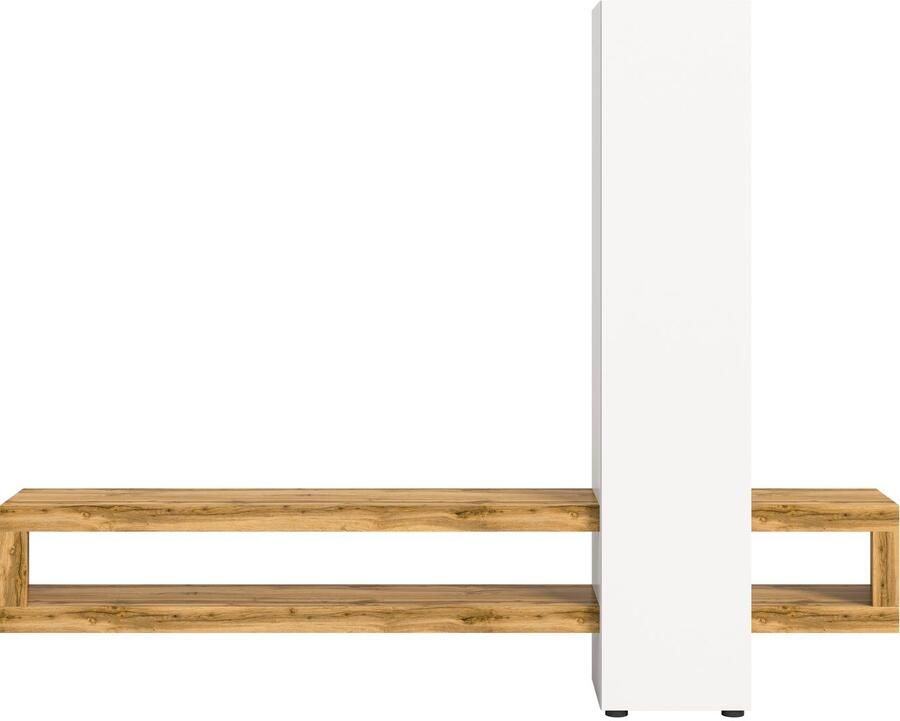 INOSIGN Wandmeubel Zolder breedte 240 cm push-to-open 1 deur 3 legplanken 2 open vakken tv-wand media-meubels tv-meubels woonkamermeubels (2-delig) - Foto 3