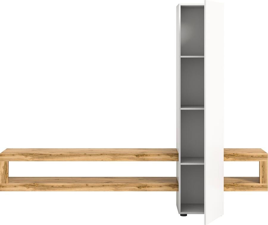 INOSIGN Wandmeubel Zolder breedte 240 cm push-to-open 1 deur 3 legplanken 2 open vakken tv-wand media-meubels tv-meubels woonkamermeubels (2-delig) - Foto 2