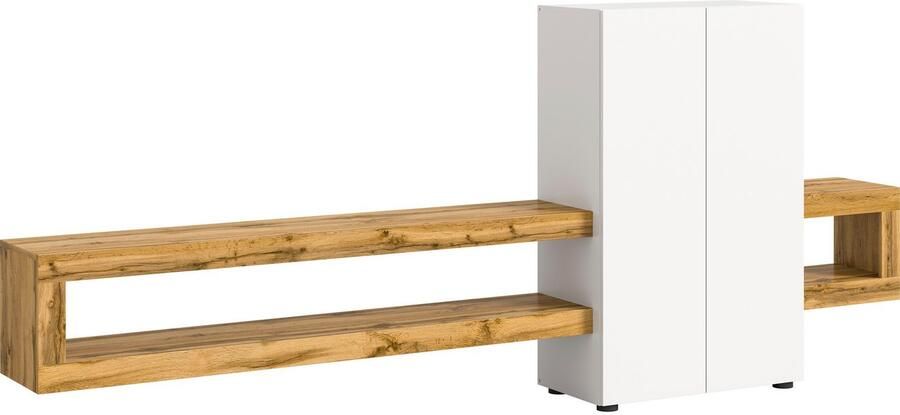 INOSIGN Wandmeubel Zolder breedte 270 cm push-to-open 2 deuren 2 legplanken 2 open vakken tv-wand media-meubels tv-meubels woonkamermeubels (2 stuks) - Foto 4