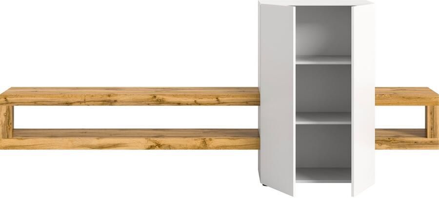 INOSIGN Wandmeubel Zolder breedte 270 cm push-to-open 2 deuren 2 legplanken 2 open vakken tv-wand media-meubels tv-meubels woonkamermeubels (2 stuks) - Foto 5