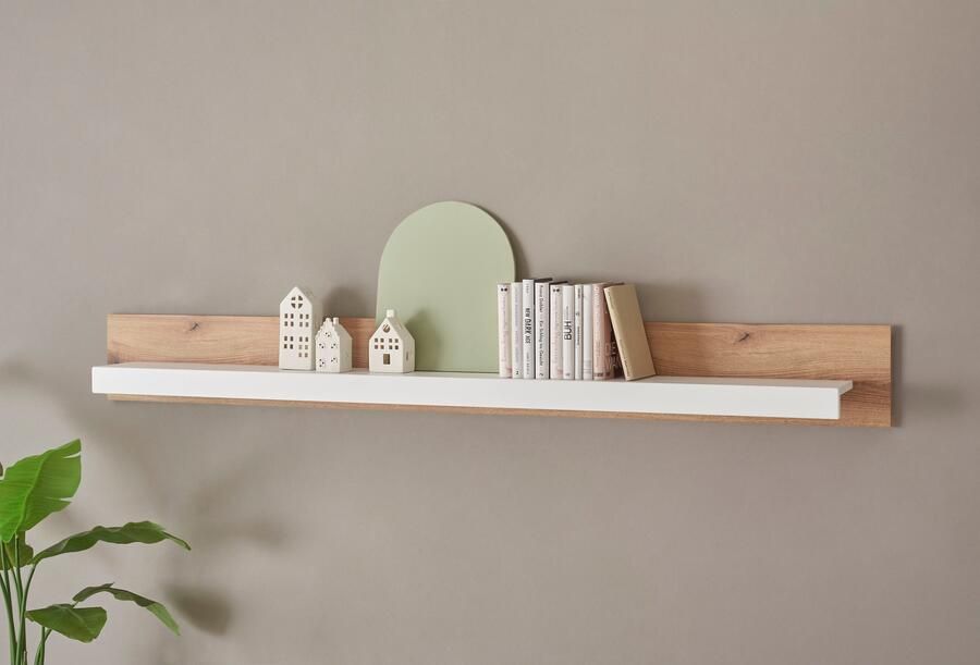 INOSIGN Wandrek Brixen moderne wandplank hangplank met opbergruimte veelzijdig inzetbaar wandrek wit met eiken evoke decor - Foto 7