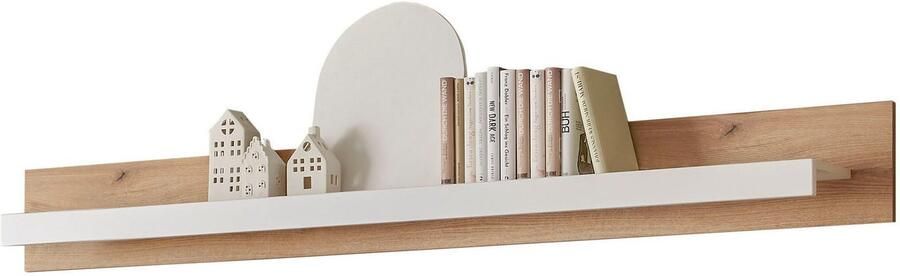 INOSIGN Wandrek Brixen moderne wandplank hangplank met opbergruimte veelzijdig inzetbaar wandrek wit met eiken evoke decor - Foto 4