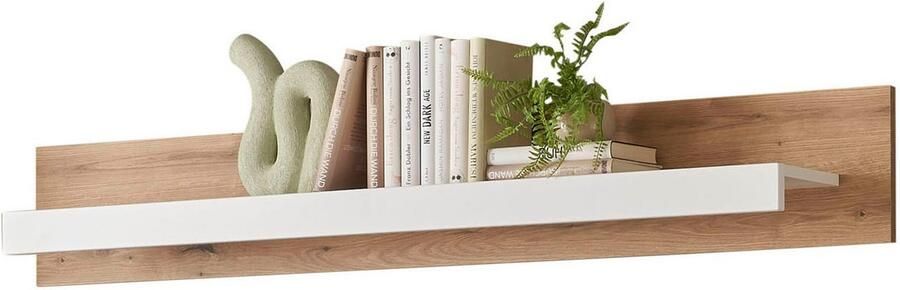 INOSIGN Wandrek Brixen moderne wandplank hangplank met opbergruimte veelzijdig inzetbaar wandrek wit met eiken evoke decor - Foto 3