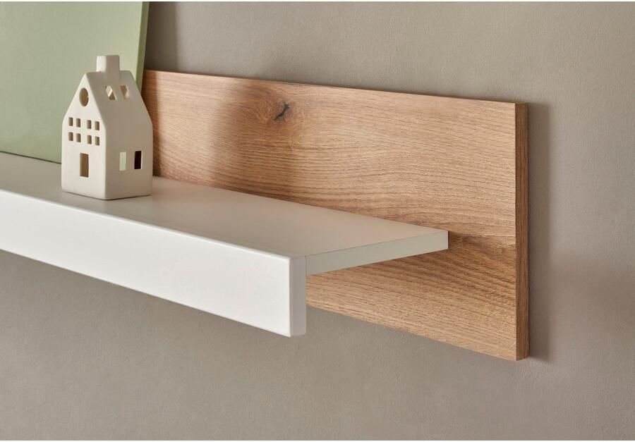 INOSIGN Wandrek Brixen moderne wandplank hangplank met opbergruimte veelzijdig inzetbaar wandrek wit met eiken evoke decor