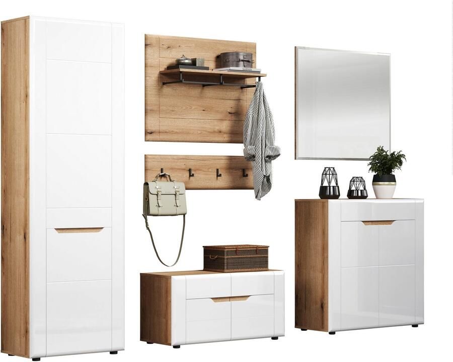 INOSIGN Wandrek Graz Afmetingen (B H D in cm): (91 70 26) kleur: wit hoogglans en eik (1 stuk) - Foto 8