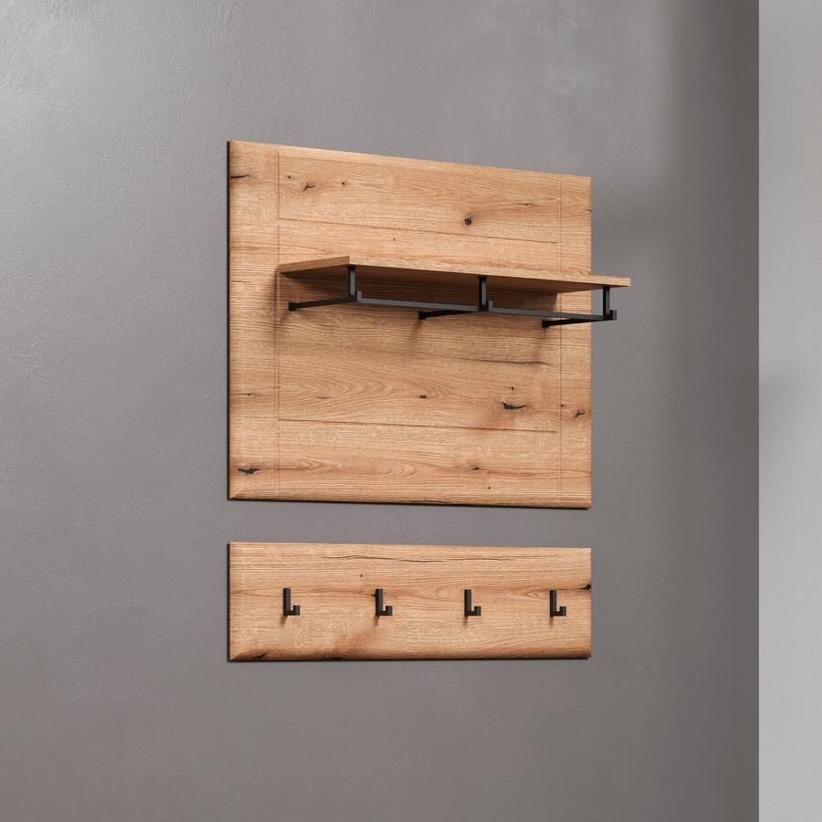 INOSIGN Wandrek Graz Afmetingen (B H D in cm): (91 70 26) kleur: wit hoogglans en eik (1 stuk)