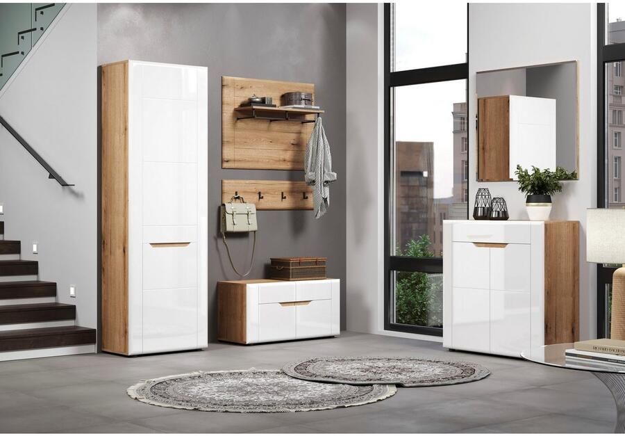 INOSIGN Wandrek Graz Afmetingen (B H D in cm): (91 70 26) kleur: wit hoogglans en eik (1 stuk) - Foto 16