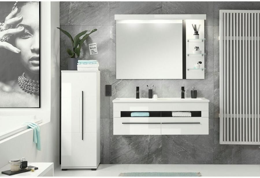 INOSIGN Halfhoge kast Cantara badkamerkast in hoogglans wit kast in modern ontwerp - Foto 7