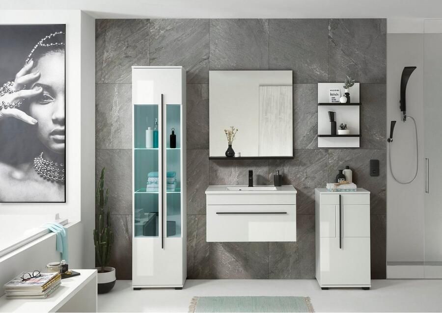 INOSIGN Wandplank Cantara badkamerrek in hoogglans wit wandplank in modern ontwerp - Foto 5