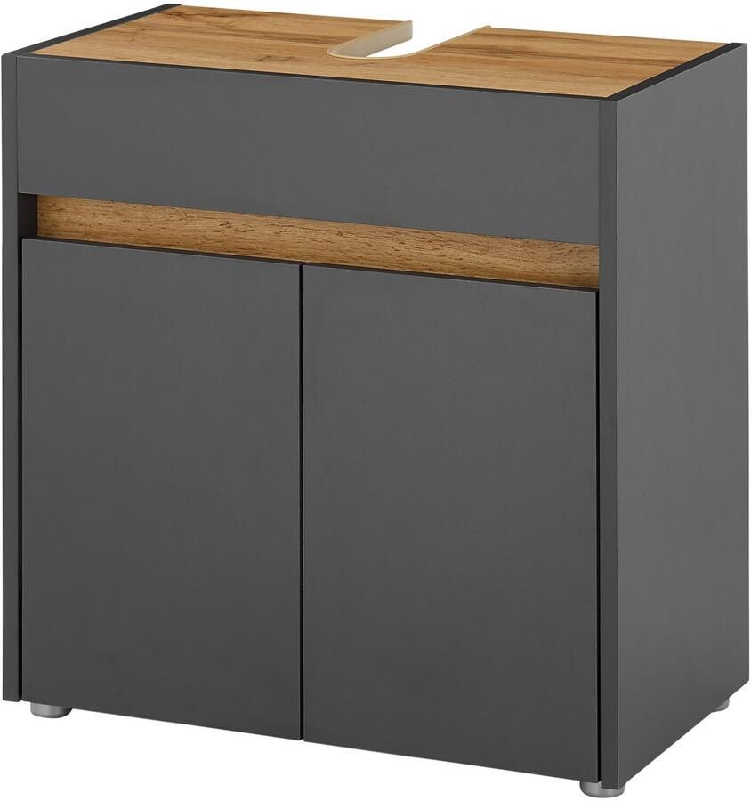 INOSIGN Wastafelonderkast CITY GIRON wastafel met grepen badkamerkast in tijdloos ontwerp - Foto 13