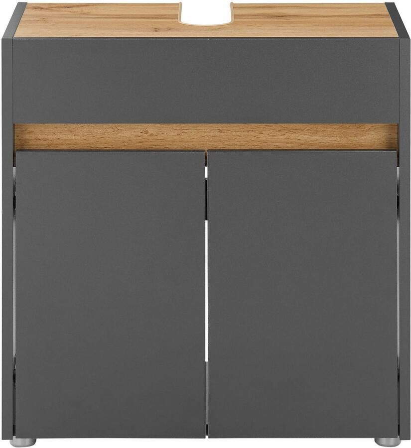 INOSIGN Wastafelonderkast CITY GIRON wastafel met grepen badkamerkast in tijdloos ontwerp