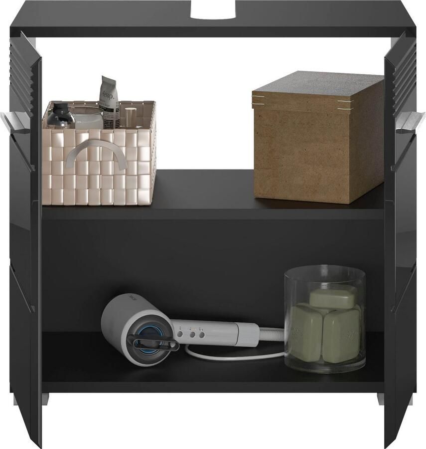 INOSIGN Wastafelonderkast Malmö breedte 60 cm 2 deuren 2 vakken met siphonaansnijding MDF-front in verschillende kleuren verkrijgbaar badkamermeubels badkamerkast commode badkamer - Foto 3