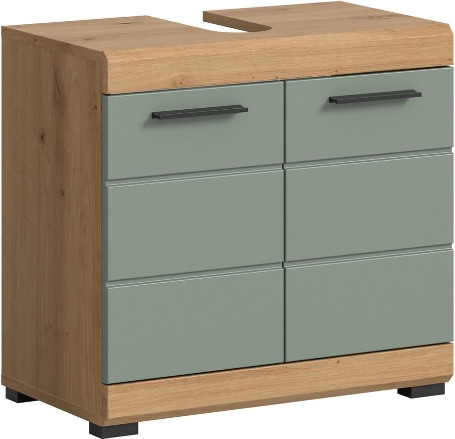 INOSIGN Wastafelonderkast Siena breedte 60 cm 2 deuren 2 vakken met sifonaansluiting MDF-front in verschillende kleuren verkrijgbaar badkamermeubels badkamerkast commode badkamer (1 stuk) - Foto 9