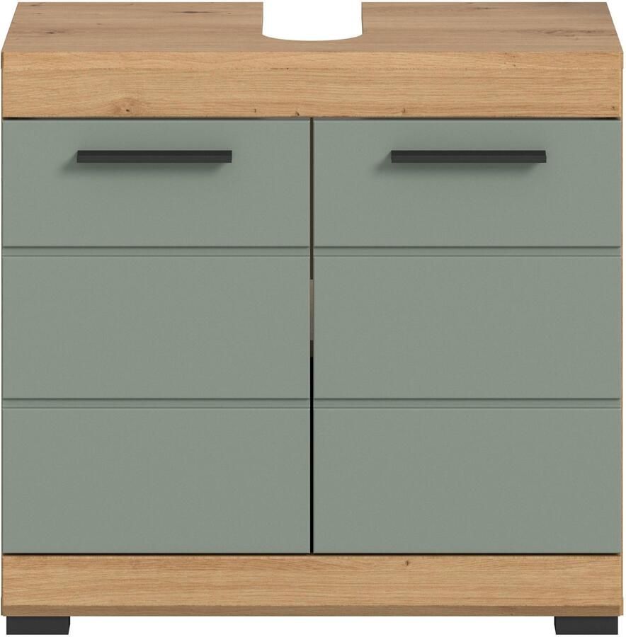 INOSIGN Wastafelonderkast Siena breedte 60 cm 2 deuren 2 vakken met sifonaansluiting MDF-front in verschillende kleuren verkrijgbaar badkamermeubels badkamerkast commode badkamer (1 stuk)