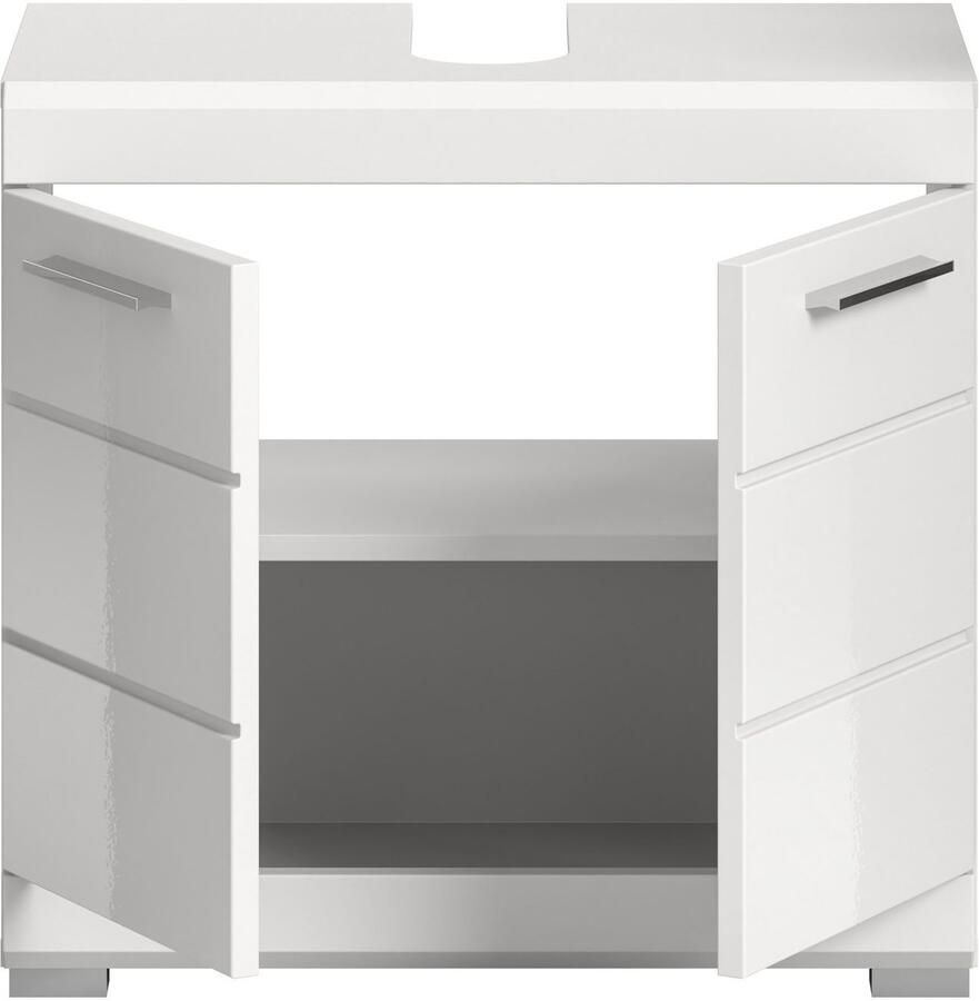 INOSIGN Wastafelonderkast Siena breedte 60 cm 2 deuren 2 vakken met sifonaansluiting MDF-front in verschillende kleuren verkrijgbaar badkamermeubels badkamerkast commode badkamer (1 stuk) - Foto 2
