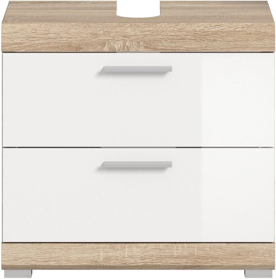 INOSIGN Wastafelonderkast Siena breedte 60 cm 2 deuren 2 vakken met sifonaansluiting MDF-front in verschillende kleuren verkrijgbaar badkamermeubels badkamerkast commode badkamer (1 stuk) - Foto 2