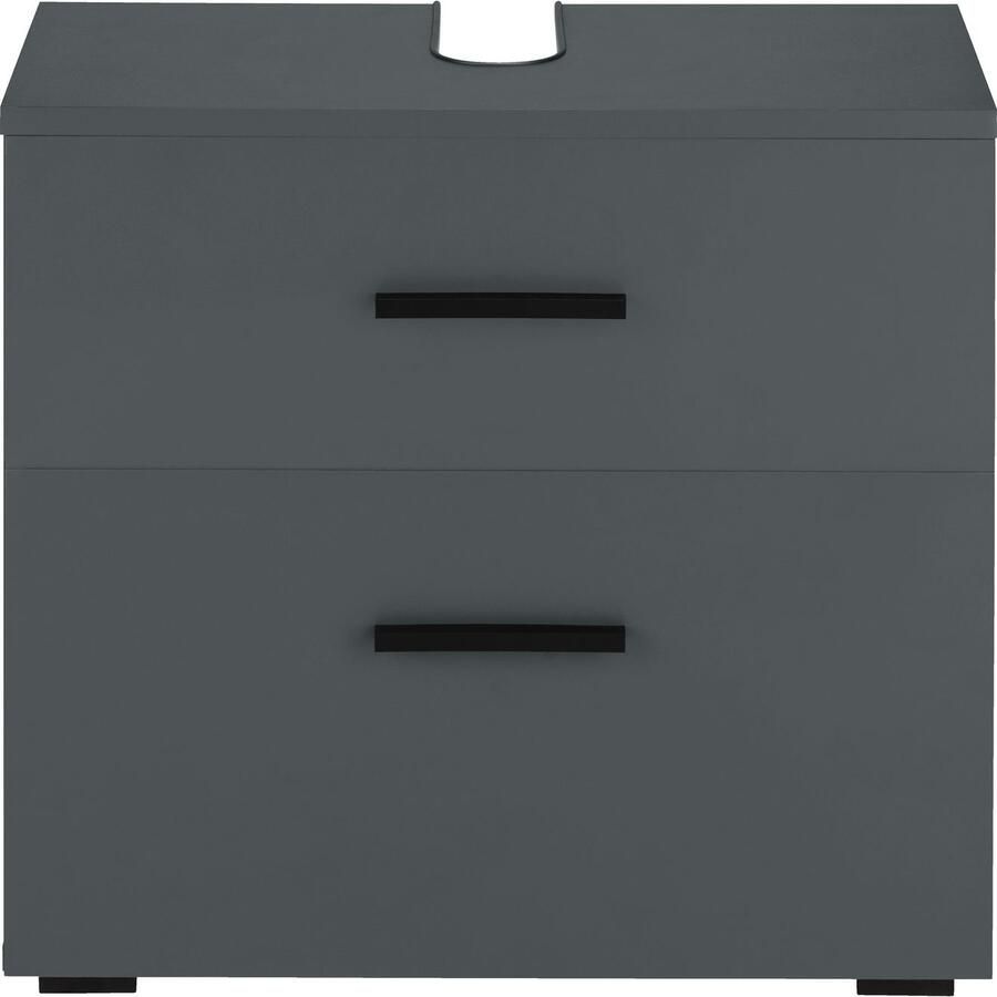 INOSIGN Wastafelonderkast Skara met klep en lade zwarte grepen breedte 60 cm hoogte 55 cm - Foto 2