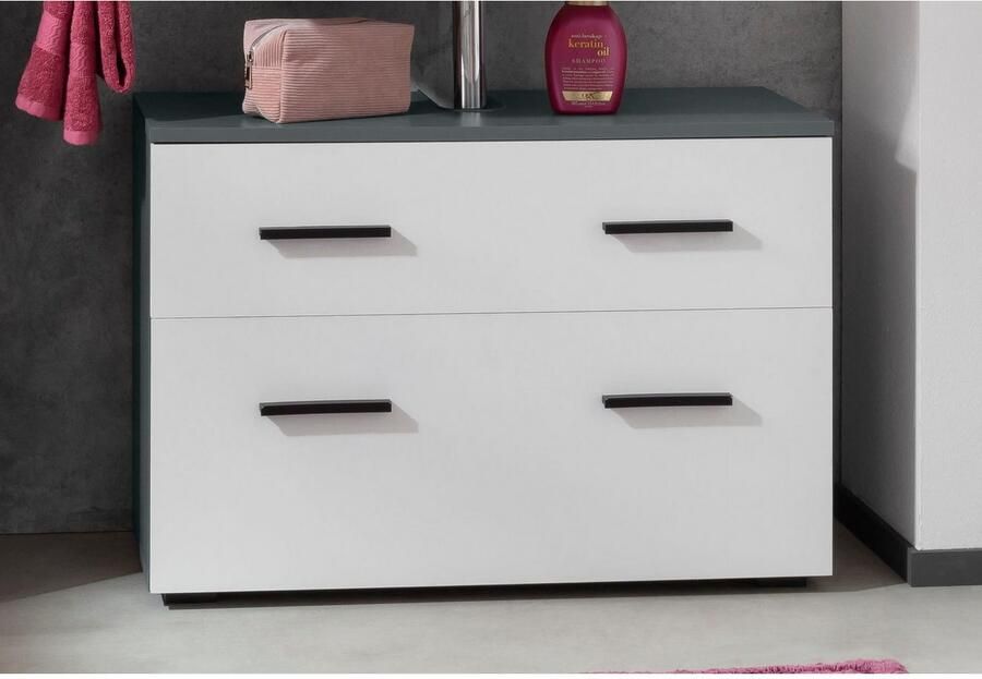 INOSIGN Wastafelonderkast Skara met klep en lade zwarte grepen breedte 80 cm hoogte 55 cm - Foto 13