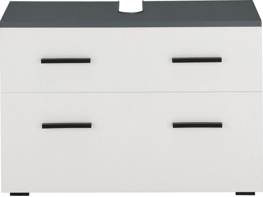 INOSIGN Wastafelonderkast Skara met klep en lade zwarte grepen breedte 80 cm hoogte 55 cm - Foto 5