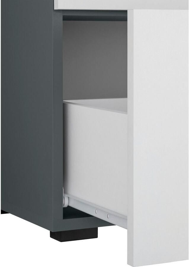 INOSIGN Wastafelonderkast Skara met klep en lade zwarte grepen breedte 80 cm hoogte 55 cm - Foto 11