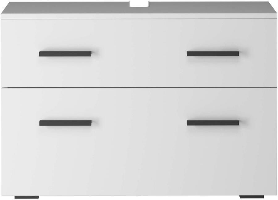 INOSIGN Wastafelonderkast Skara met klep en lade zwarte grepen breedte 80 cm hoogte 55 cm - Foto 5