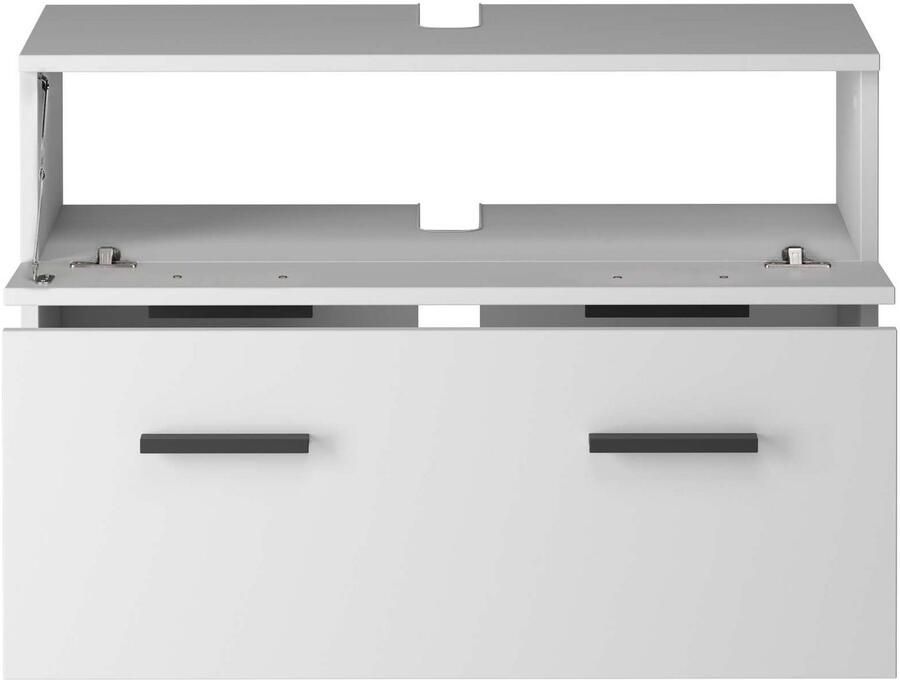 INOSIGN Wastafelonderkast Skara met klep en lade zwarte grepen breedte 80 cm hoogte 55 cm - Foto 3