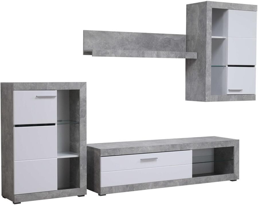 INOSIGN Woonkamerset Rosso woonwand mediawand aanbouwwand voor TV tot 60' breedte 267 cm (complete set 4-delig) - Foto 8