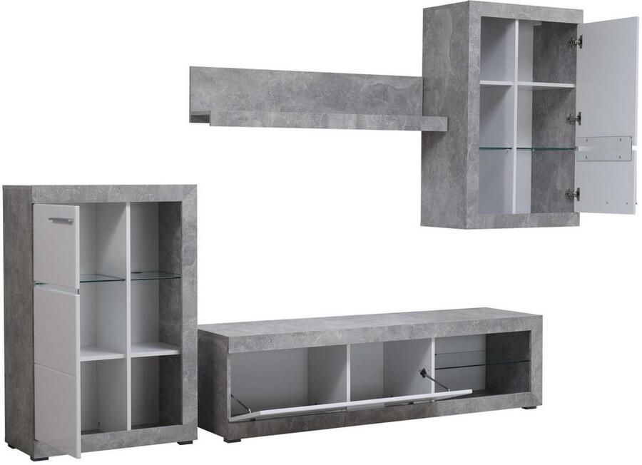 INOSIGN Woonkamerset Rosso woonwand mediawand aanbouwwand voor TV tot 60' breedte 267 cm (complete set 4-delig) - Foto 4