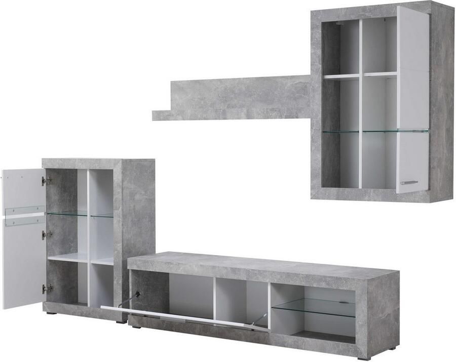 INOSIGN Woonkamerset Rosso woonwand mediawand aanbouwwand voor TV tot 60' breedte 267 cm (complete set 4-delig) - Foto 2