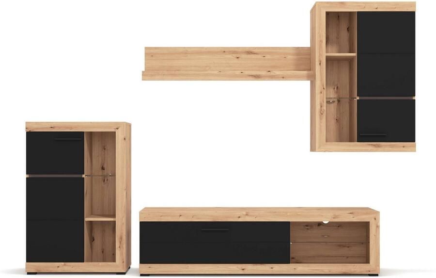 INOSIGN Woonkamerset Rosso woonwand mediawand aanbouwwand voor TV tot 60' breedte 267 cm (complete set 4-delig) - Foto 8