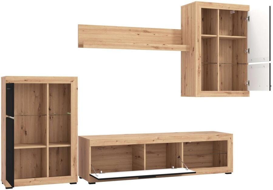 INOSIGN Woonkamerset Rosso woonwand mediawand aanbouwwand voor TV tot 60' breedte 267 cm (complete set 4-delig) - Foto 6