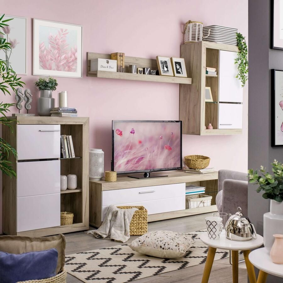 INOSIGN Woonkamerset Rosso woonwand mediawand aanbouwwand voor TV tot 60' breedte 267 cm (complete set 4-delig)