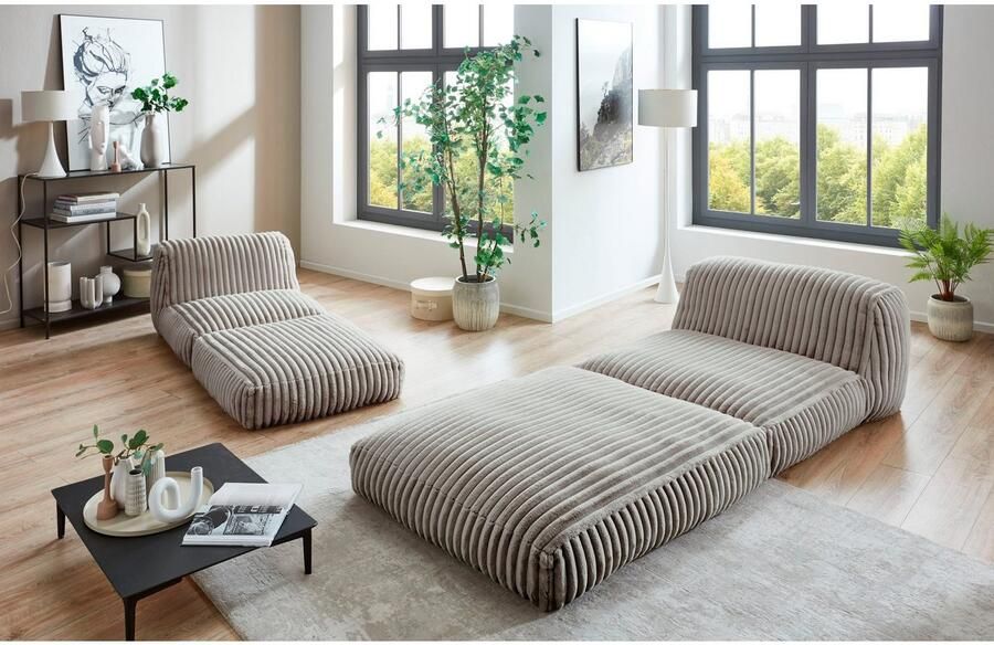 INOSIGN XXL-fauteuil Pia Loungestoel in Megacord 2 maten slaapfunctie en poef voetenbank functie - Foto 2