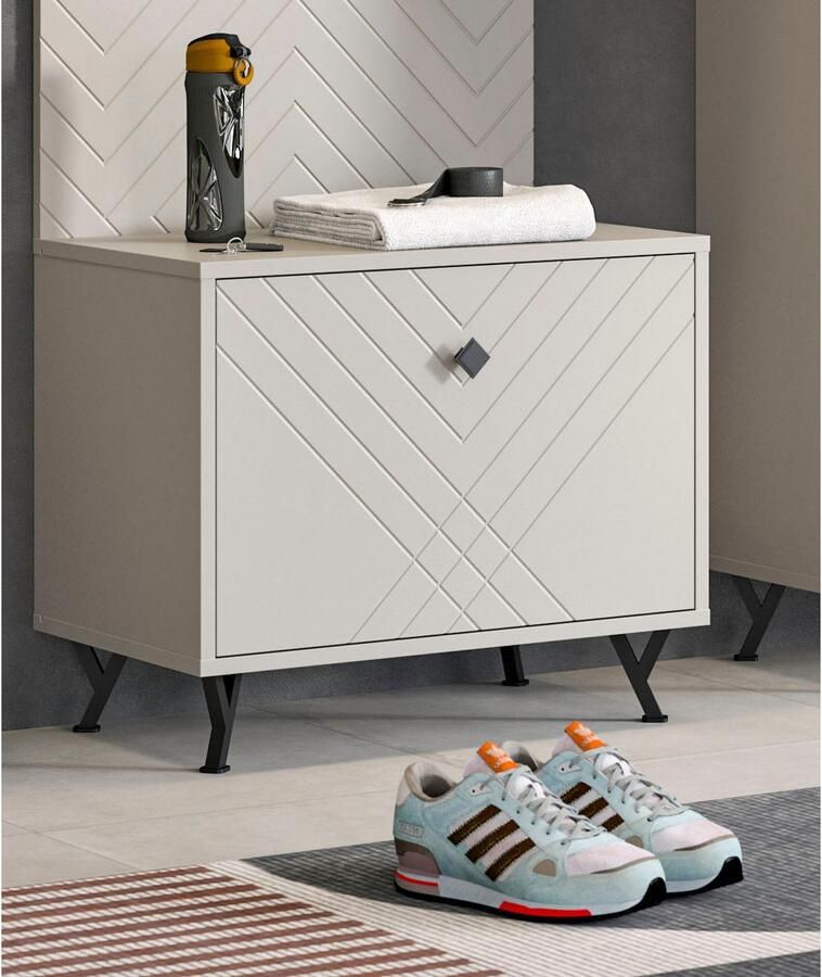 INOSIGN Zitbank Mento Breedte 57 cm 1 Deurtje 1 Vak metalen knopgreep & Y-voeten - Foto 5