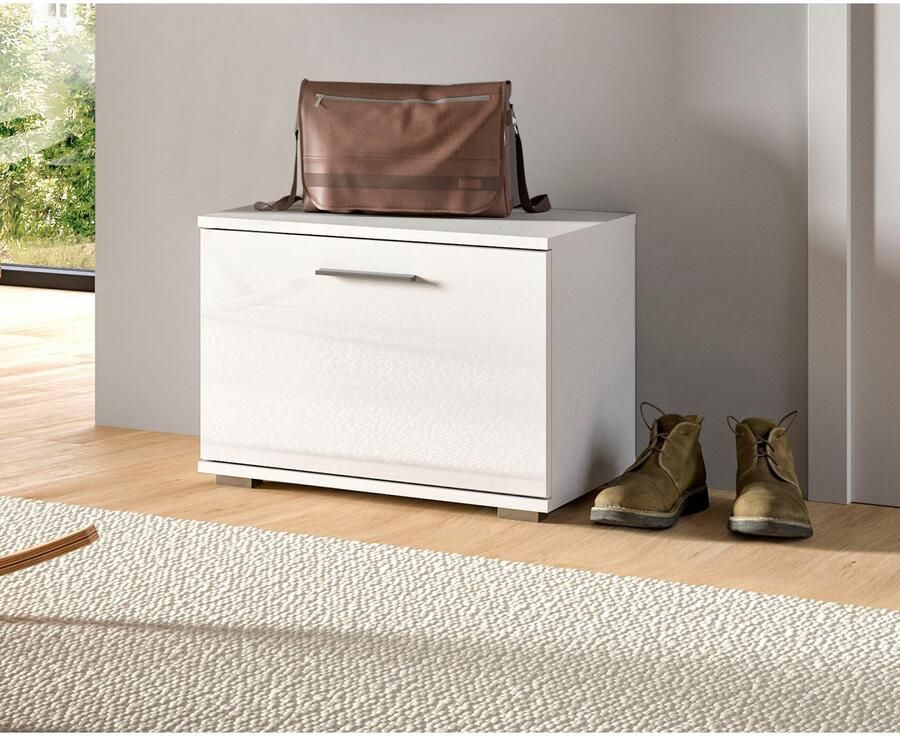 INOSIGN Zitbank Valge Breedte 55 cm 1 Deurtje 1 Plank 2 Vakken Bank schoenenbank garderobenbank halbank gangbank opbergbank - Foto 3