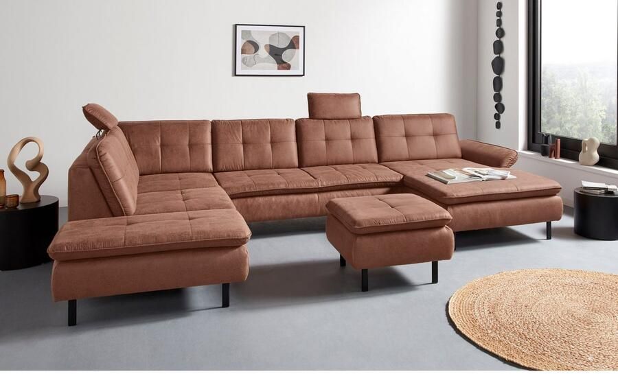 INOSIGN Zithoek Birkholm U-vorm Verstelbare armleuningen ook in Easy Clean bekleding met water te reinigen - Foto 4