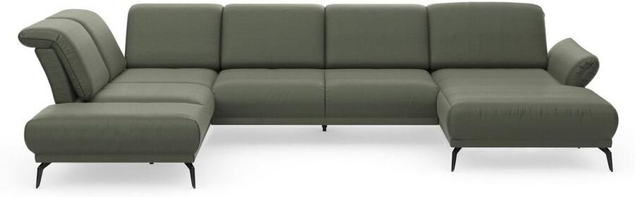 INOSIGN Zithoek Coco U-vorm Verstelbare zitdiepte armleuning en hoofdeind cordbekleding poothoogte 15 cm - Foto 8